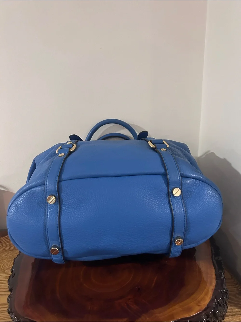 NWOT Michael Kors Bedford Leather Satchel with Gold MK Charm